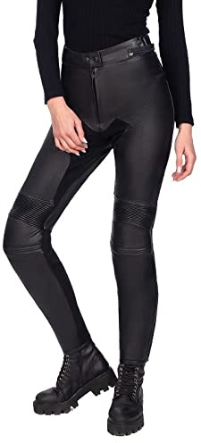 Corelli MG Eclipse Schwarze Damen Motorradhose aus Leder Rindslederhose für Frauen Tourenhose Echtleder (M (EU32))