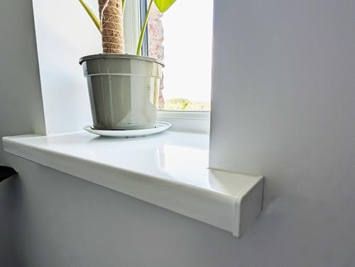 White UPVC Window Board/Cill Cover 1.1m Long 9mm Thick Plastic Window Sill Capping (150mm Width)