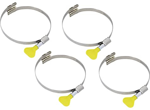 DUST COMMANDER KBHC125L - Spiralschlauchschelle | 4er-Set | 125mm | Gegen den Uhrzeigersinn | Links | Rostfreier Stahl