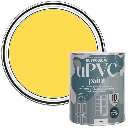 Rust-Oleum Yellow uPVC Door and Window Paint in Matt Finish - Lemon Sorbet 750ml