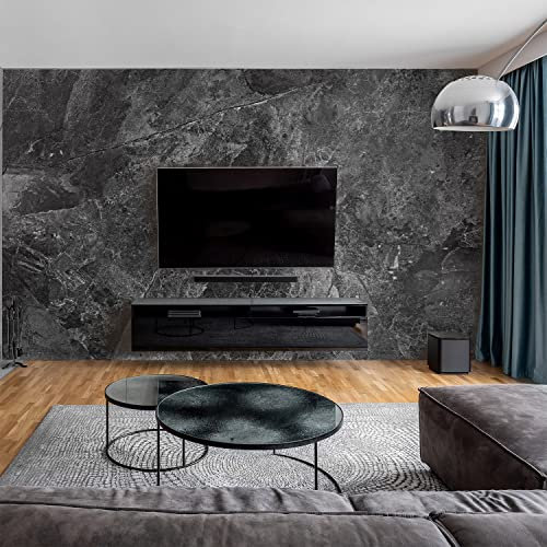 dedeco Wohnzimmerrückwand TV-Wand Wandpaneel Wohnrückwand Rückwand Tapetenersatz, Motiv: Marmor V11, 250 x 100 cm, wasserfest, robust, als Wandverkleidung aus Aluminium