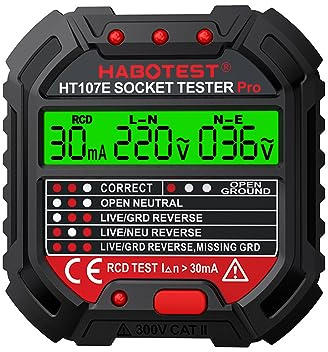 CENPEK Socket Tester Mains Outlet Tester with Voltage Display 90-250V Power Socket Automatic Electric Circuit Polarity Voltage Detector
