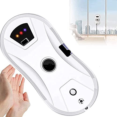 CHUNTIANMEI Eléctrico Robot Limpia Cristales Ventanas,Seguro y Flexible Robot Limpiacristales Magnetico para Ventana Al Aire Libre Planta Alta,3 Modos de Limpieza,White,White