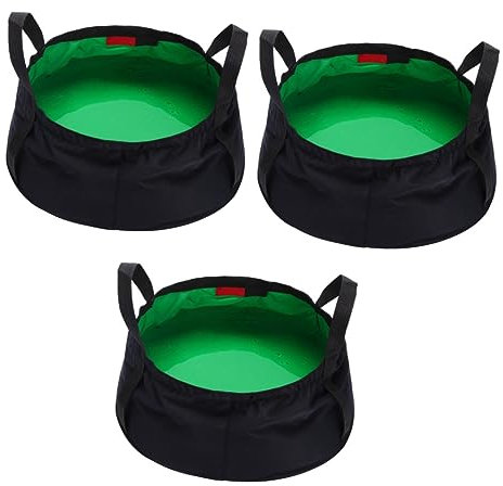 FOMIYES 3stücke Faltbarer Multifunktions Eimer Tragbarer Wasserbehälter Für Camping Angeln Wandern Reisen Kapazität Und Platzsparend Mit Tragetasche Grün