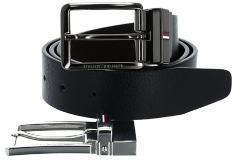 Tommy Hilfiger Leder Gürtel Gifting Double Buckle Belt Giftbox W105 Black schwarz dunkelbraun kürzbar wendbar