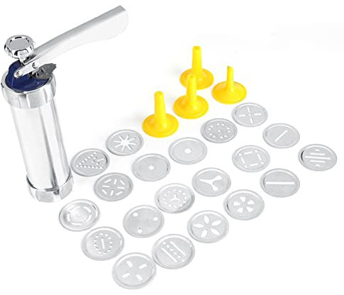 Home Stainless Steel Cookie Maker, Home Stainless Steel Cookie Machine Baking Cookie Extrusion Machine, Cupcake Filling Syringe Stainless Steel DIY Cookie Pastry Machine for Cake Decoration