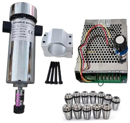 Motore mandrino CNC Kit mandrino CNC Raffreddato ad aria 0.8kw 20000RPM Kit motore mandrino CNC ER16/Mandrino 800W Motore mandrino + Regolatore di velocità di alimentazione for incisione Per fresatric
