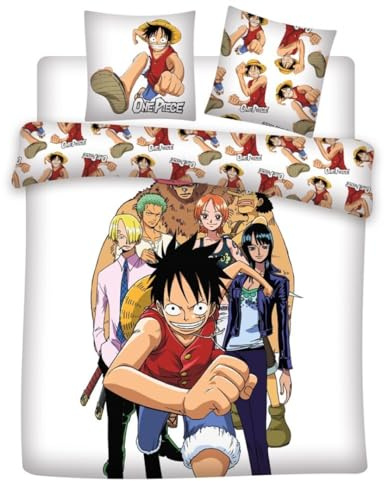One Piece Team Luffy Copripiumino Matrimoniale 240x220 + 2 Federe 65x65