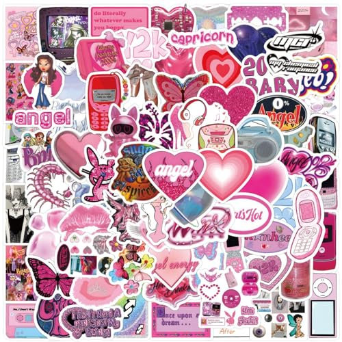 BDSHUNBF 123PCS Aesthetic & Cute Stickers - Retro Design, Waterproof Vinyl for Laptop, Skateboard, Guitar, Phone, Luggage & Water Bottle - Teen & Adult