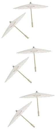 GALPADA 12stücke Papierschirm Weißer Papierparasol Für Hochzeiten Feiern Durchmesser Zufälliger Griffstil Für Tanz Dekoration Kreative Bastelprojekte