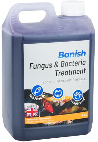 Pisces Banish Fungus & Bacteria Pond Koi Fish Treatment 2.5l for Disease & Infection