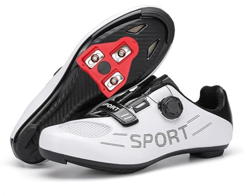 JiuQing Herren Fahrradschuhe Rennrad Indoor Bike Schuhe Kompatibel Mit Peloton SPD Delta Cleats Atmungsaktive Fahrradschuhe,Schwarz,46 EU