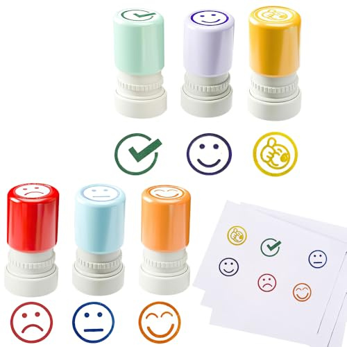 Dhqkqg Französisch Lehrerstempel, 6 Stück Selbstfärbender Stempel,Stempel für Lehrer,Tintenstempeln für Kinder,Briefmarken für Schullehrer,Geschenk für Lehrer,um Schüler zu Ermutigen