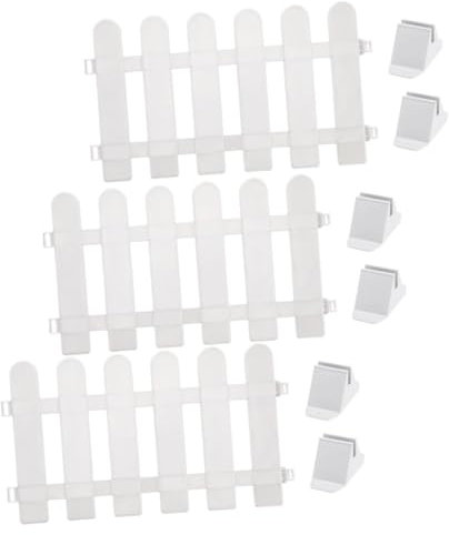 Milisten 1 De Jardin d'herbe Bordure De Palissade Décorative De Jardin Bordure De Jardin Décorative Bordure De Pelouse Décor De Cour Blanche PVC