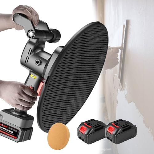 Levigatrice elettrica per pareti Levigatrice per cartongesso, macchina lisciatrice per pareti portatile, frattazzo elettrico per intonaco, malta, cemento, disco abrasivo allargato da 15 poll