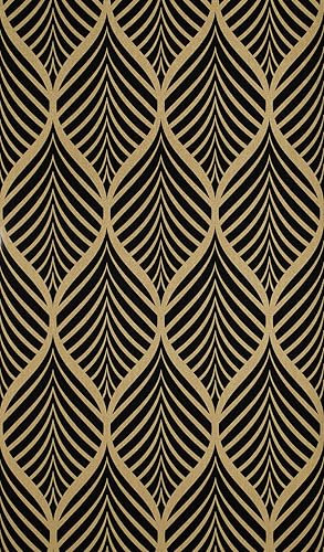 AMIGO Carta da Parati Autoadesiva Boho Oro Nero Staccabile e Facile Applicazione,per Soggiorno, Camera da Letto o Decorazioni Moderne 44.5x500cm