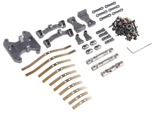 Metal Chassis Balance Board Upgrade Parts Compatible with RC Cars Seesaw Spring Plate and Drive Shaft Compatible with B16 B36 1/16(Titanium)