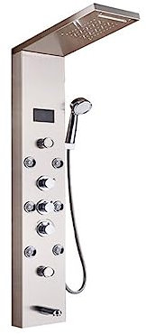 shower head Thermostatic Shower Mixer Set Shower Faucets,Mixer Tap Black Bathroom Shower Panel, LED Shower Column with Digital Display (Black 8009 1) (Black 8011 1) shower faucet ui