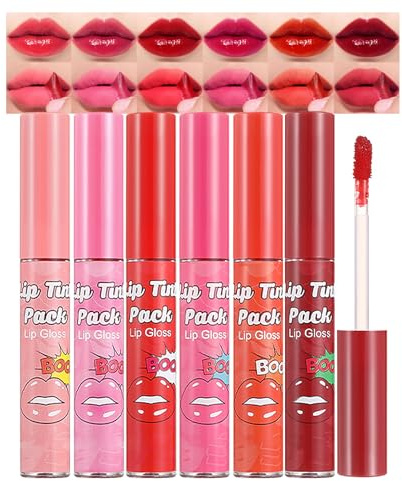 Peel Off Lip Stain Set di 6 colori Lip Liner Stain con finitura opaca, a lunga durata e impermeabile, altamente pigmentato, lucidalabbra Stay On All Day, altamente pigmentato