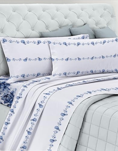 GEMITEX Completo Letto Cotone In, 100% COTONE, Traspirante, Privo di Sostanze Nocive, Qualità Certificata STANDARD 100 by OEKO-TEX Fiducia nel Tessile, MATRIMONIALE, G20/BLUE, Designed in Italy