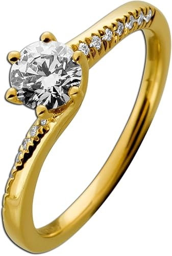 Ch.Abramowicz Brillantring 0.60ct Gold 585 14K Lab Grown Solitaer Diamanten 17