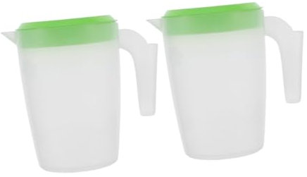 Gatuida 2PCS Plastic Juice Pitcher with Lid Capacity Fridge Storage Jug for Cold Beverages for Serving Water Juice and Beer Restaurants and Bars