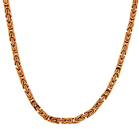 Tendenzalia Königskette byzantiner Halskette Rosé-Gold Doublé 3mm 55cm, BZRY3-55