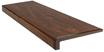 Dekofasada Fensterbank für Innen, Fensterbrett aus PVC mit Abschlusskappen, Pflegeleichte Innenfensterbank aus Kunststoff, für Fenster aus PVC, Holz & Aluminium, 15 x 110 cm, Nussbaum