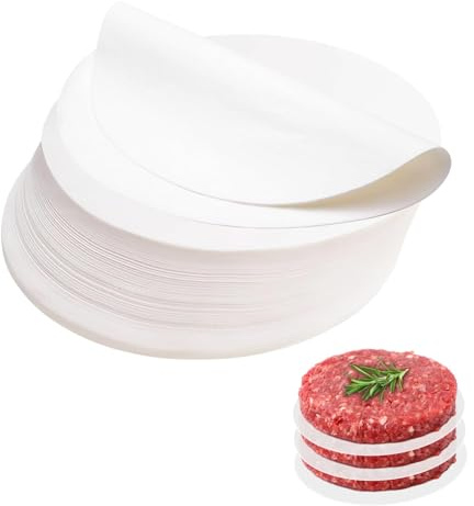 Pevlkawr 500 Pcs Papier Steak Haché Rond 15cm Pour Moule a Steak Haché Wafer Paper Pour Gateau Papier Sulfurisé Rond Papiers Emballage Alimentaire Pour Hamburgers, Fricadelles