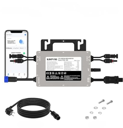 Micro wechselrichter 1000 W with 5 m AC Cable,Effiziente DAB-Technologie for wechselrichter balkonkraftwerk,Plug and Play Home Easy Installation