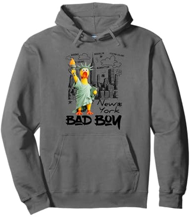 New York City Yellow Rubbe Duck Toy with Statue of Liberty Pullover Hoodie