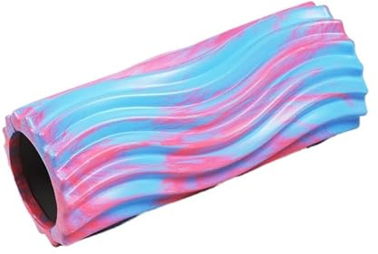 skumrulle skumrulle, yogaträning, kroppmuskelmassage, avkoppling, skimrande tonvågor-yogapelare, motionsutrustning för intensiv massage och muskelavslappning (33 cm rosa blå)