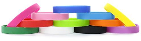 MoMolly Silicone Wristbands Rubber Bracelets Charms Adult 12Pcs Mixed Colors Blank Sports Bands for Woman Men Assorted 12 Colors Customizable