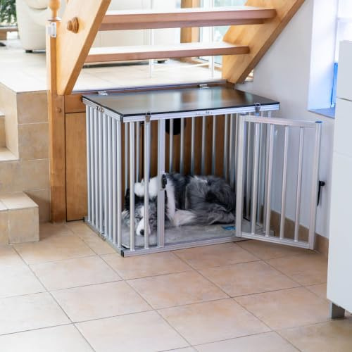 Callieway Faltbare/Klappbare ALU DOGBOX/Hundebox/Transportkäfig klappbar (XLarge)