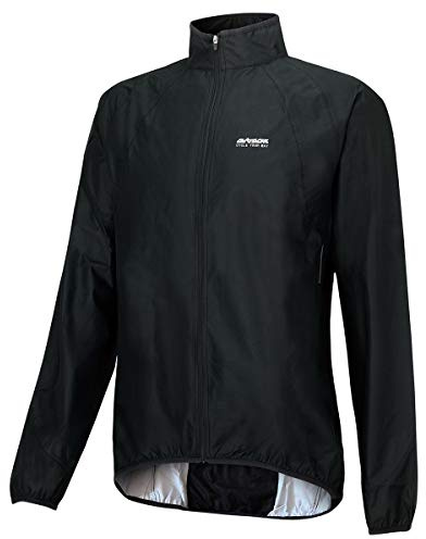 Airtracks Herren Funktions Fahrrad Regenjacke - Fahrradjacke Regenjacke für Radsport - Laufjacke - Wasserdicht - Getapte Nähte - Winddicht - Atmungsaktiv - Reflektierend