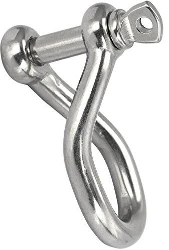 FASTON® Schäkel gedreht D=8 Edelstahl A4 V4A (5 Stück) gedrehte Form Scheakel Drehschäkel Verbinder Rostfrei