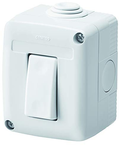 GEWISS - GW27801DY GW27801DY Contenitore Completo Apparecchi Serie System Protetto, Con Interruttore Unipolare 16 AX, IP40, Grigio Ral 7035