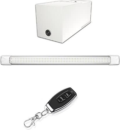 Éclairage led puissant sans fil sur batterie rechargeable pour Garage, Box sous sol, Cave, local sans électricité - Lampe lumière autonome puissante 1100 lm, Prêt à poser et Sans Travaux -Autonomie 7h