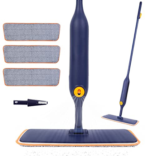 Sprühwischer Wischer mit Sprühfunktion - JEHONN Wischmopp Nasswischer Bodenwischer mit Verbesserter 10-Grad-Schwenkdüse, 3 Waschbaren Pas und Wassertank für Boden, Laminat, Holz, Keramik, Fliesen