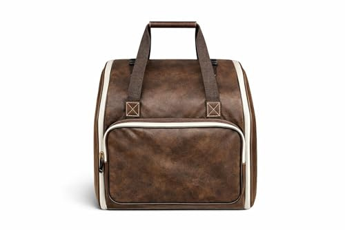 Generisch Steirische Harmonika Tasche Rucksack Deluxe-PRO Leder braun für 4-reihige Harmonikas