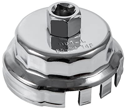 64-65mm 14 Flutes Oil Filter Wrench for Toyota Corolla/Prius, Oil Filter Removal Tool for Toyota/Lexus/Scion 1.8 Liter Engines, Fits Prius, Prius V, Corolla, Matrix, CT200h, iM, iQ, xD (901-L)