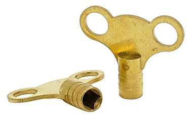 Radiator Bleed Key - Radiator Valve Key for Bleeding and Air Ventilation - Brass - Pack of 2