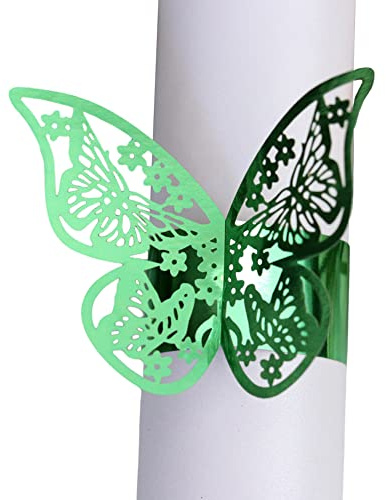 JAWSEU 50 Stück Serviettenringe Schmetterling Papier Serviettenringe Servietten Schnalle Serviettenring, Serviette Schnalle Halter für Hochzeit Geburtstag Bankett Kommunion Party Tischdekoration