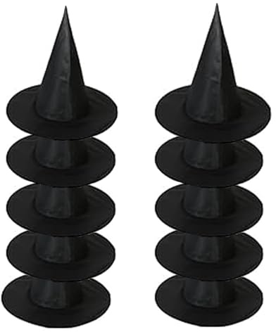Waldspring Hexenhut Kinder, Hexenhut Damen Set, 10 Stuck, Hexen Hut, Hexen Zubehör, Dieser Hexenhut Eignet Sich Für Halloween-Kostümpartys, Thematische Kindergeburtstage, Partyszenendekoration