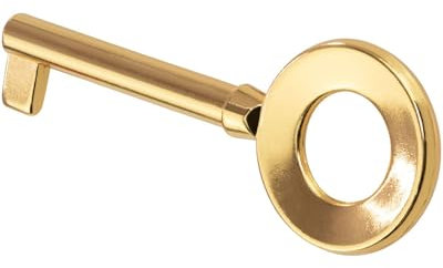 Gedotec Llave de Mueble Latonada Metal HAYDN | Decorativa de Repuesto Vintage Con Eurocerradura | 40 mm | 1 Pieza