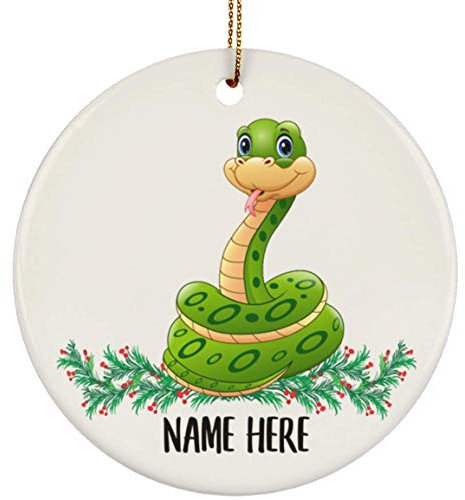 Weihnachtsbaumschmuck 7.3 cm, Lustiger Schlangen-Niedlicher Personalisierter Name Weihnachtsanhänger Mode Weihnachtsschmuck Premium Christbaumschmuck Anhänger Für Weihnachten Holiday