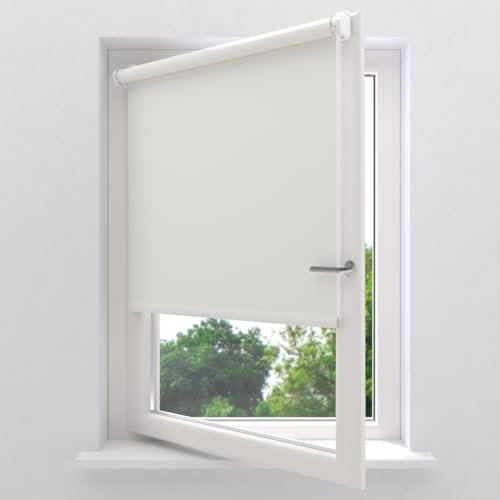Radeco® Verdunklungsrollo ohne Bohren klemmfix 70 x 150 cm (BxH) hellgrau, Fenster rollos für innen, Rollo ohne Bohren, klemmrollo, fensterrollo, verdunkelungsrollo, rollos für Fenster ohne Bohren
