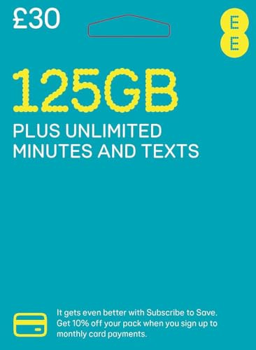 EE Carte SIM UK PrePAID PAYG Lot de 30 £