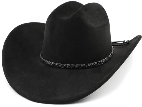 Pro Celia Cowboyhut mit breiter Krempe, für Damen und Herren, Filz, Western-Cowgirl-Hut