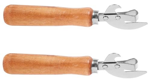 PRETYZOOM 2pezzi Apriscatole Manuale in Metallo Di Portatile e Compatto Per Aprire Bottiglie Di Vino e Piccole Lattine Resistente e Facile Da Pulire